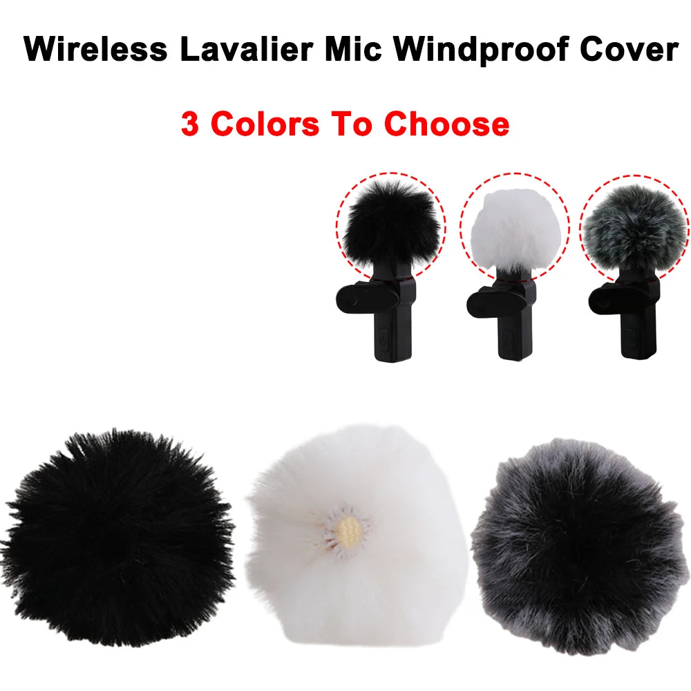 1/3PCS Wireless Collar Clip Microphone Windproof Outdoor Lapel Mic Furry Windscreen Muff For K1,K9 Lavalier mic Windproof cover Quake