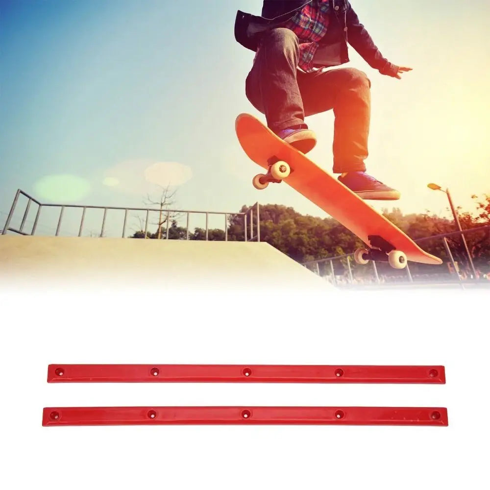 2Pcs Durable ABS Rib Bones Rails Colorful 36.5x1.7cm Skateboard Rail Guards Board Rails Skateboards Decks Quake