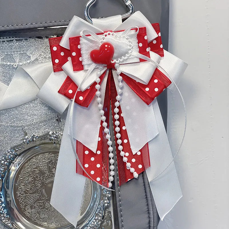 1pc Multi Functional Ribbon Bow Pendant Backpack Decoration Sweet Lolita Style Fashion Luggage Accessories Quake