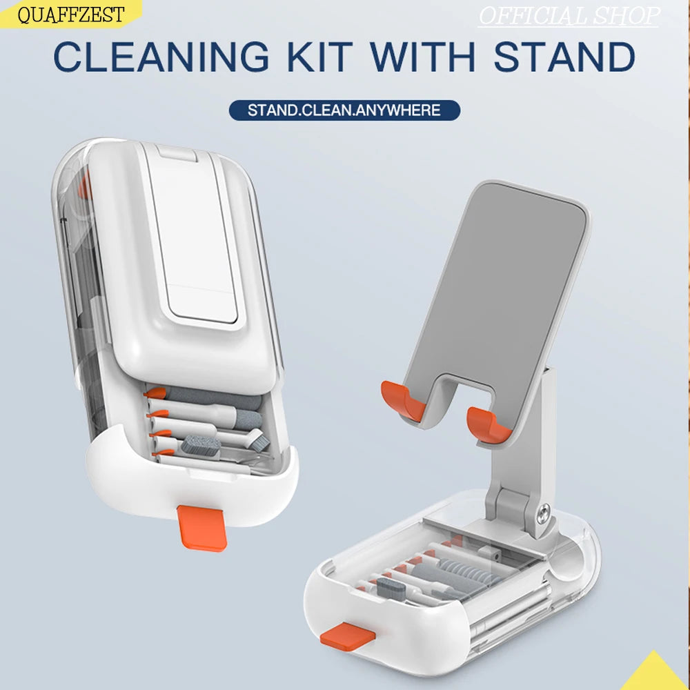 19 in 1 Electronics Cleaning Kit with Foldable Phone Holder Keyboard Cleaner Screen Cleaning Tool Set for Laptop/Camera/Tablet Quake