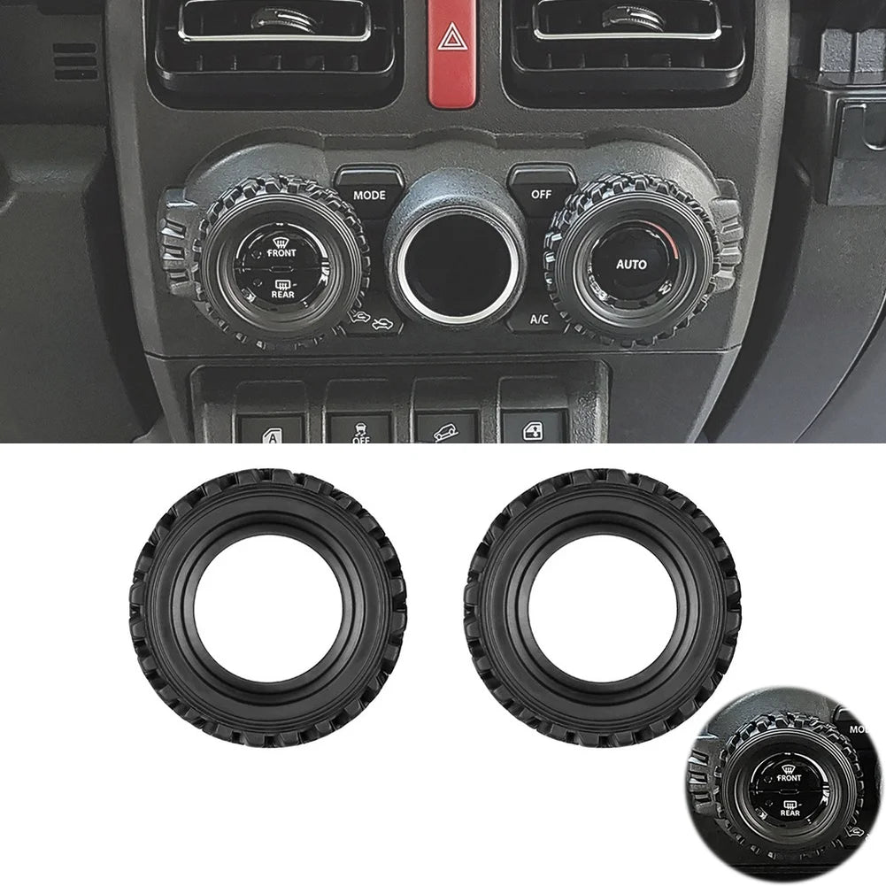 For Car Interior Styling AC Knob Ring Trim Interior Decoration Ring Automotive Interior Sticker Long-lasting Silicone Material Quake