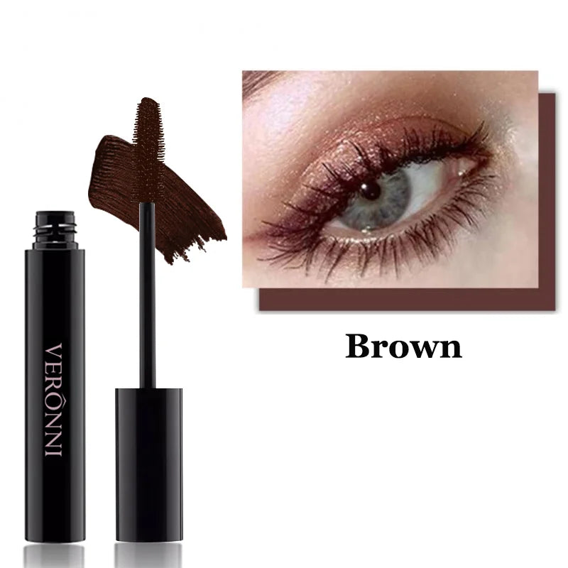 Color Mascara Eyelashes Lengthening Mascara 4D Silk Fiber Waterproof Curling Mascara Black Eyelashes Extension Make Up Cosmetics Quake Brown 05