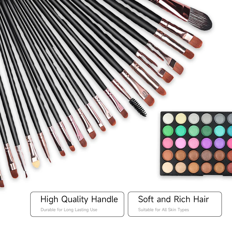 120 Colors Matte Shimmer Eyeshadow Palette Natural Waterproof Lasting Eye Shadow Makeup Set with 20 makeup brushes Cosmetics Kit Quake