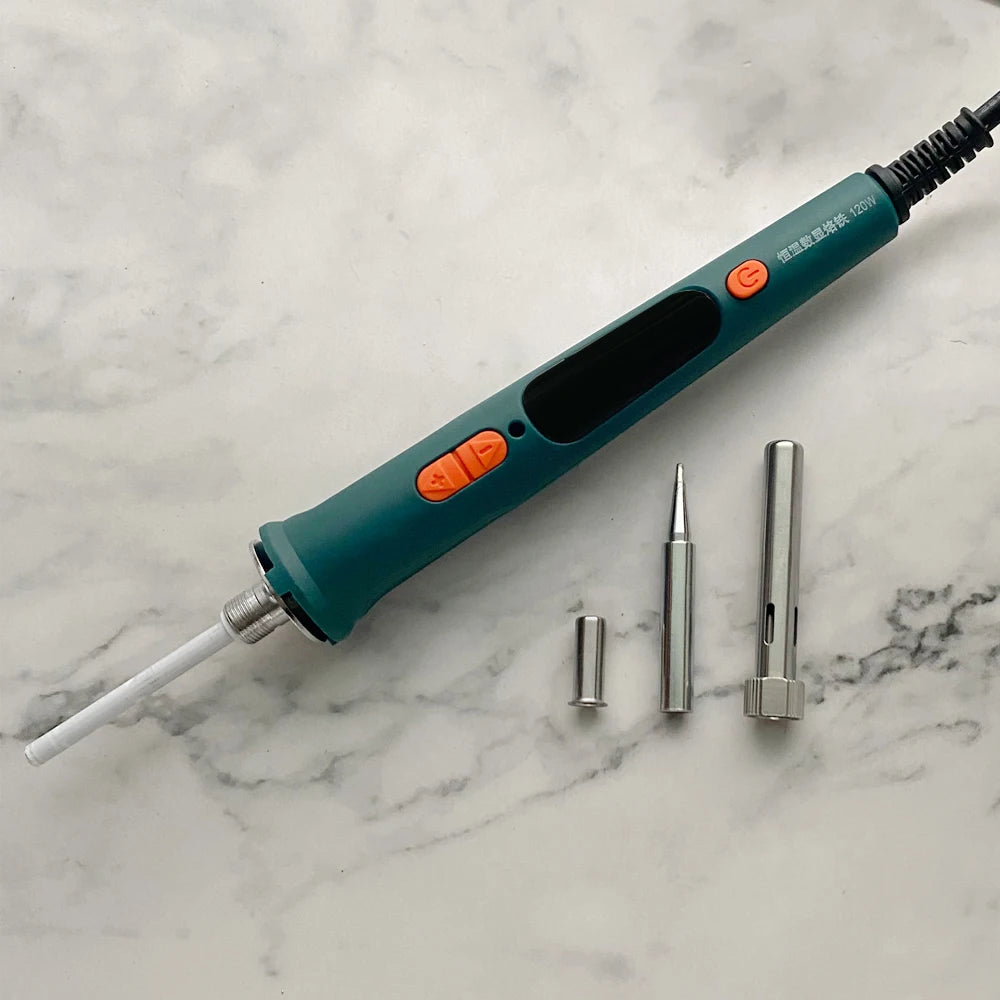 120W Digital Soldering Iron Repair Soldering Tool Set Electric Soldering Iron Dual Calibration Temperature 200-600C 907S Quake