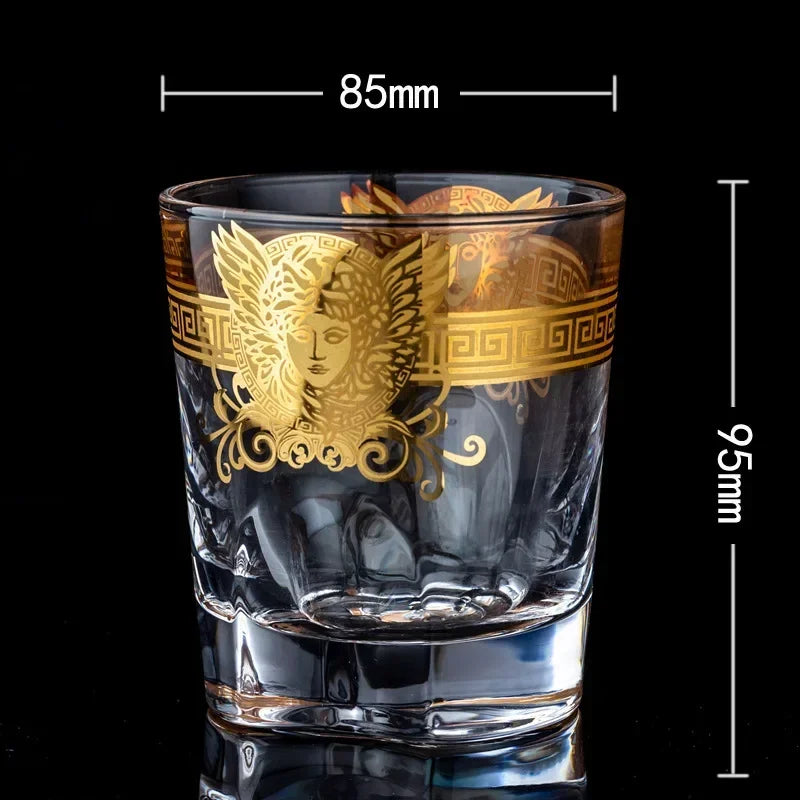 Creative Crystal Whiskey Glass Medusa Gold Portrait Glass Multi functional Beer Glass Bar Utensils Quake EE M