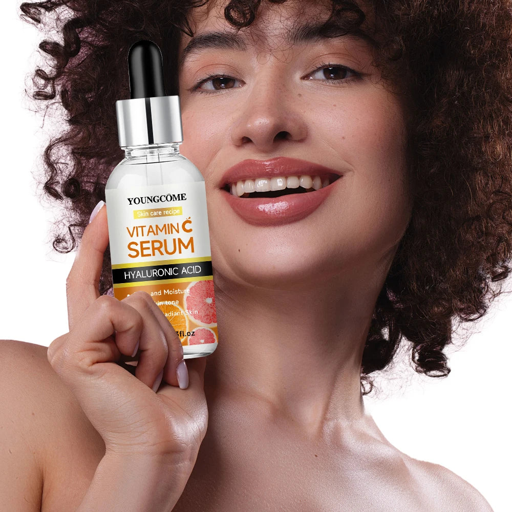 Vitamin C Facial Serum Anti Aging Whitening Brightening Dark Spots Freckle Remove Hyaluronic Acid Vitamin E 40ML /60ML 2025 Quake