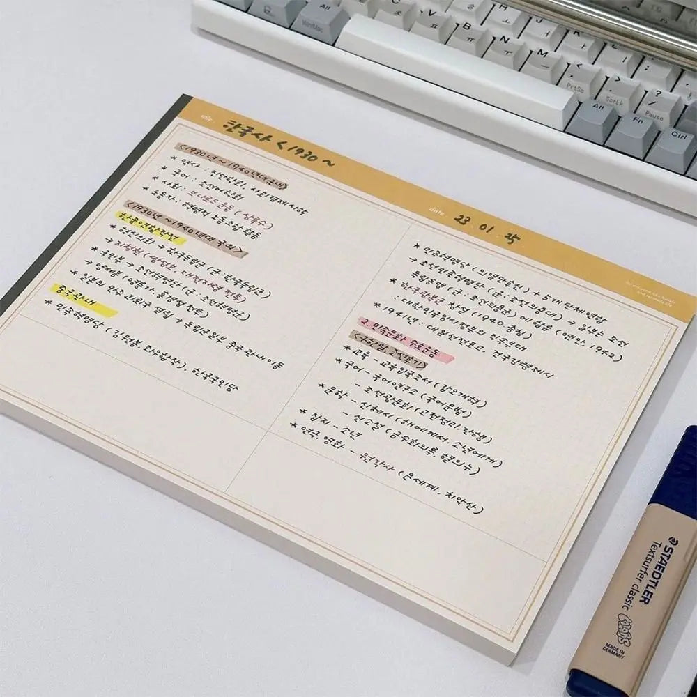 20Sheets/Book Simplicity B5 B5 Notebook Horizontal Tearable Writing Memo Pads Legal Pad Students Quake