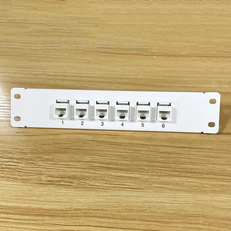 6 Port CAT6 Patch Panel Supports Back CAT6 Unshielded w/ Coded T568A/B Wiring for RJ45 Network Cables Rack/Wall Mount K1KF Quake