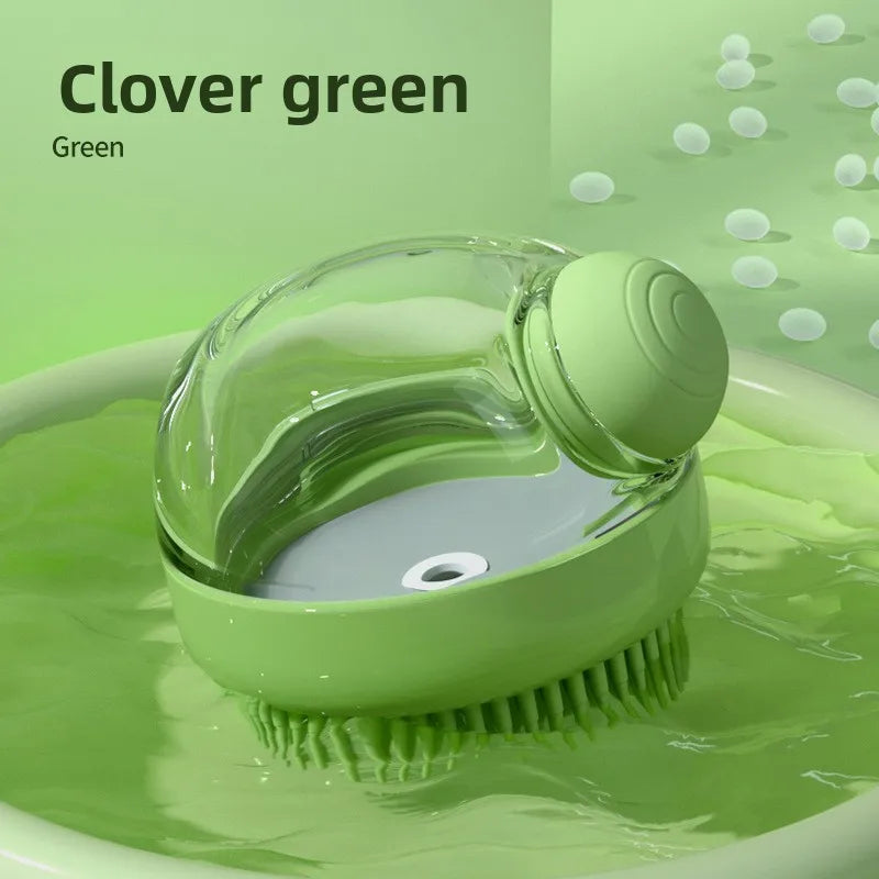 1PC Pet Bath Massage Glove Brush Cat Floating Hair Comb Dog Teddy Bichon Knot Remover Grooming Cleaning Bath Supply Quake green