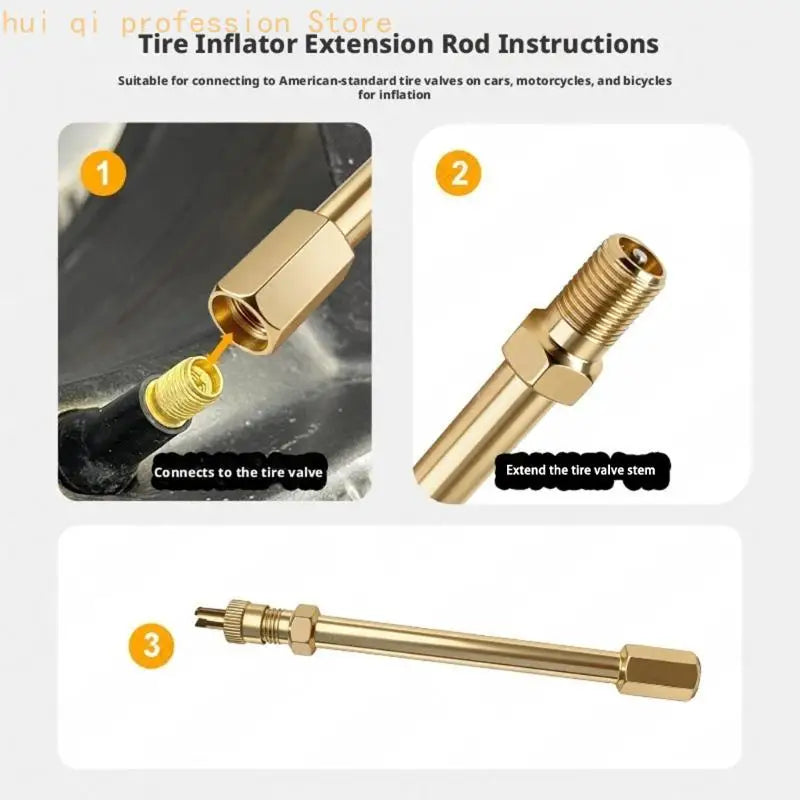 Air Stem Reach Rod and Fitting Set Simple Installation for Tire Inflation Access H8WE Quake