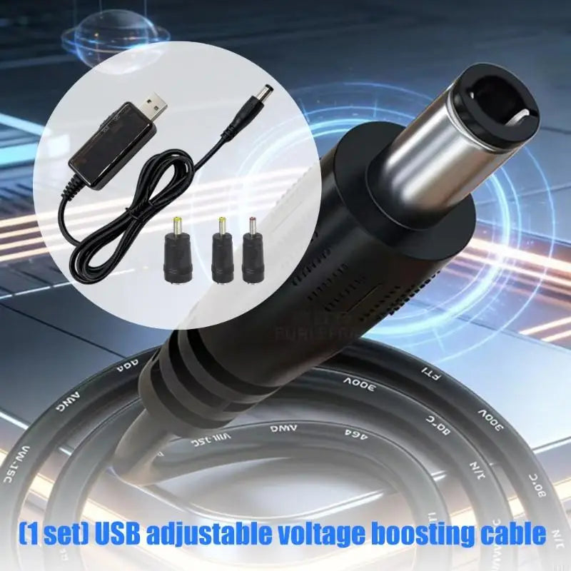 Adjustable DC5V to USB9V 12V Converter Cable for Small Electronics, LED Lights, Daily Backup, Desk, Travel, and Home K1KF Quake