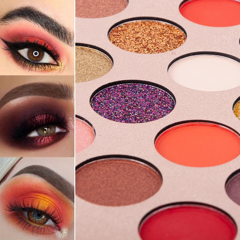 VERONNI 65 Colors High Pigment Eyeshadow Palette Long Lasting Easy Makeup Pearl Brown Eyeshadow Palette, Pink Eyeshadow Palette Quake