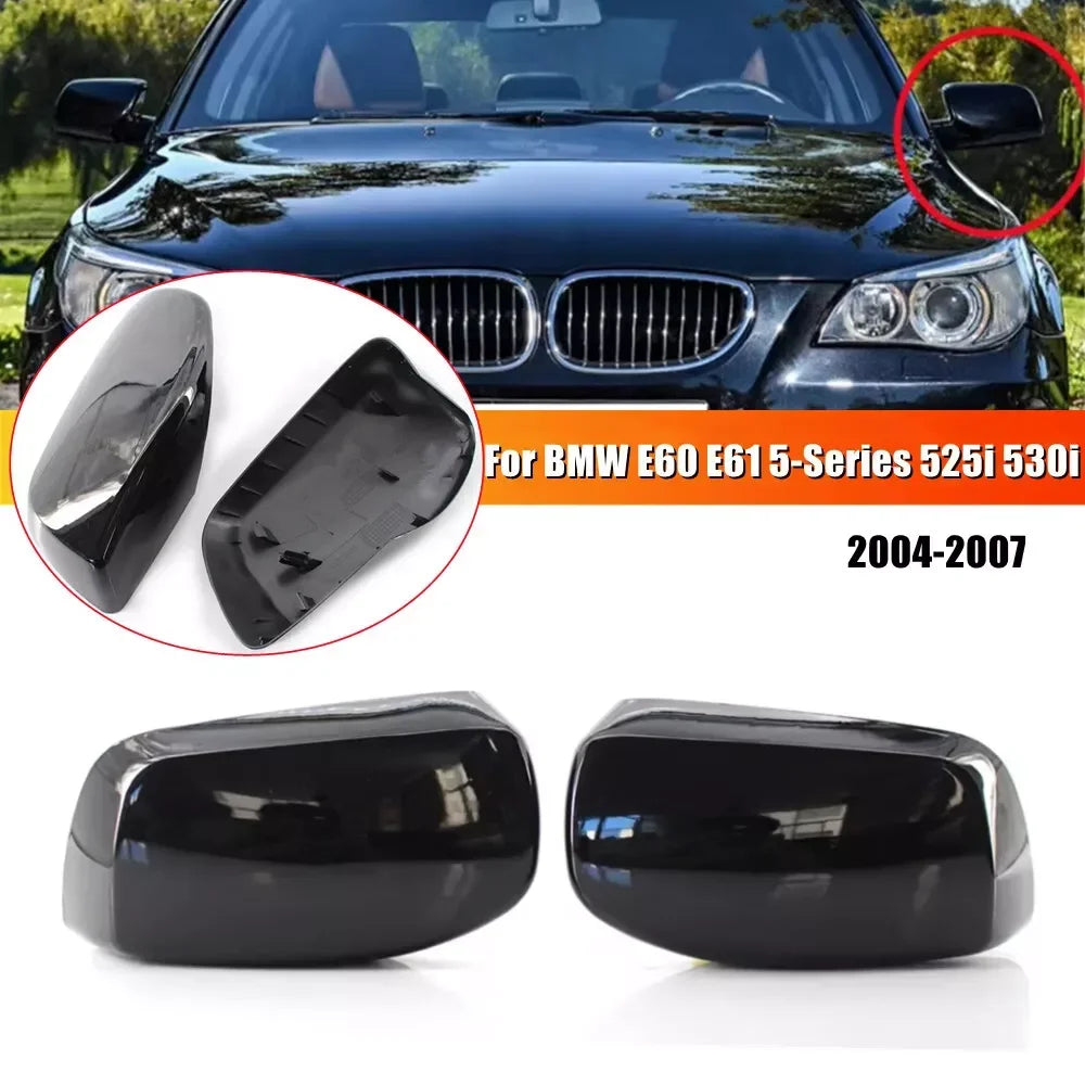 For BMW 5 Series E60 E61 E63 E64 2003-2008 Car Replacement Rearview Side Mirror Cover Wing Cap Exterior Door Rear View Case Trim Quake