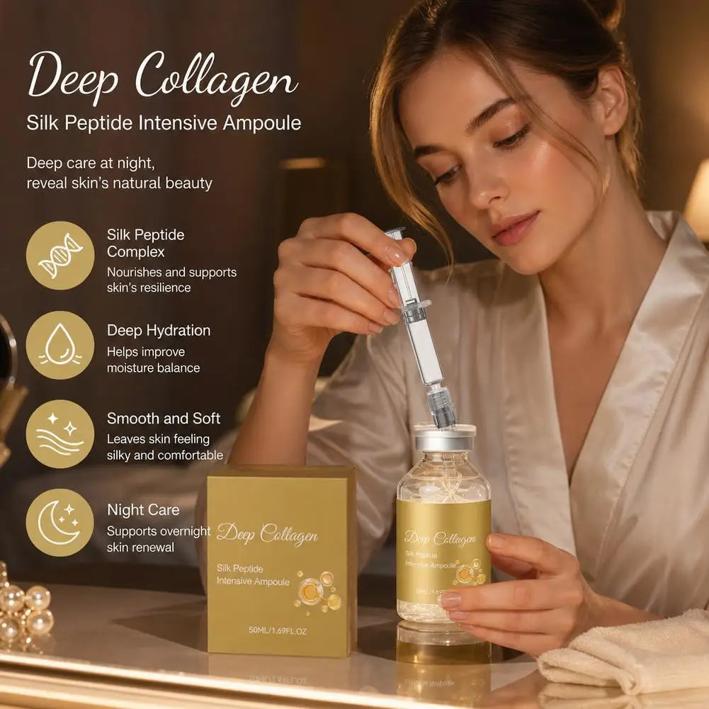 Silk Peptide Ampoule | Anti-Aging Serum with Collagen & 30 Peptide Complex for Intensive Lifting, Skin Tightening & Firming Quake