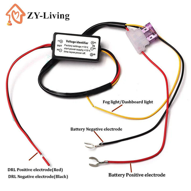 1Pcs DRL Controller For Car LED Daytime Running Light Auto Automatic ON/OFF Controller Module DRL Relay Kits Quake
