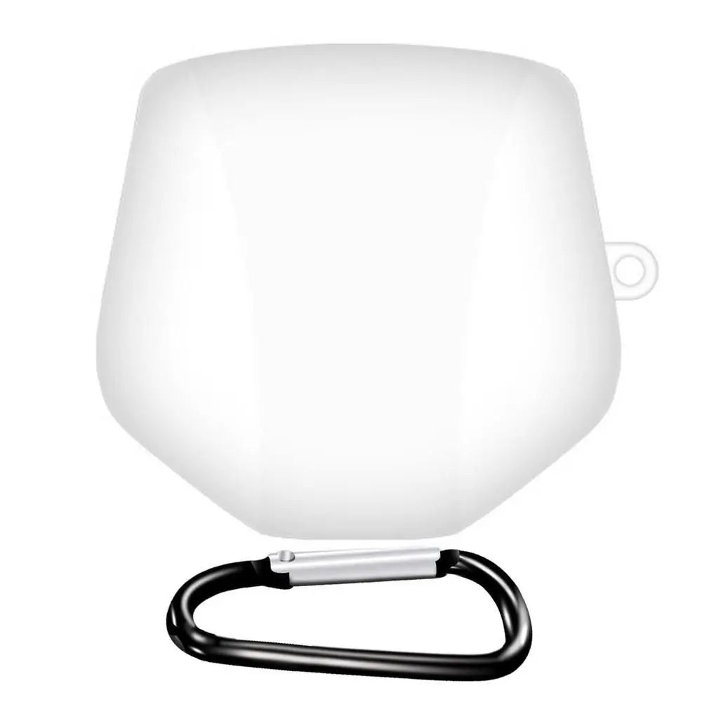 with Carabiner Headphone Storage Case Silicone Soft Earphone Protector Waterproof Shockproof Carry Bag for Lenovo GM2 PRO Home Quake White