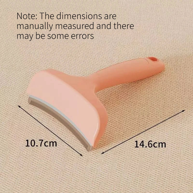 Pet Hair Remover Comb for Cats and Dogs Handle Deshedding Brush Pet Grooming Tool To Remove Loose Fur Pet Deshedding Brush Quake Pink
