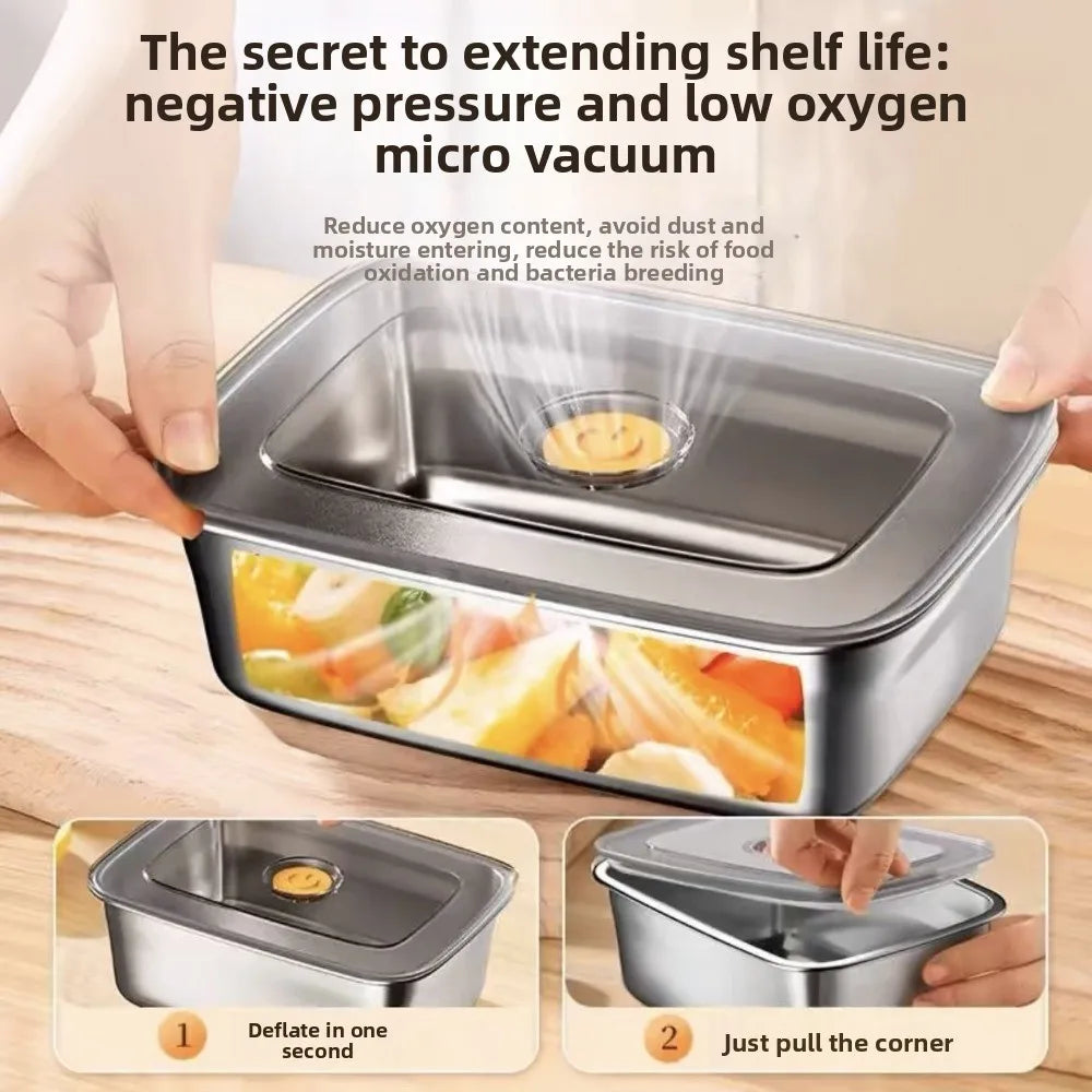 New Stainless Steel Camping Lunch Box Sealed Large Capacity Bento Box Leak-proof Refrigerator Freezer Storage Box Camp Supplies Quake
