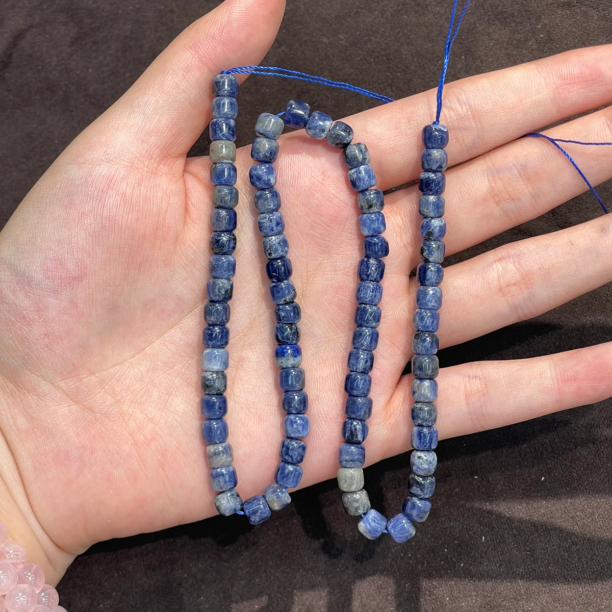 Natural Stone Turquoise/Blue-Veins Stone Isolation Beads 5x6mm For Jewelry Making DIY Necklace Bracelet Chain Accessory Quake Blue Spot 5x6mm