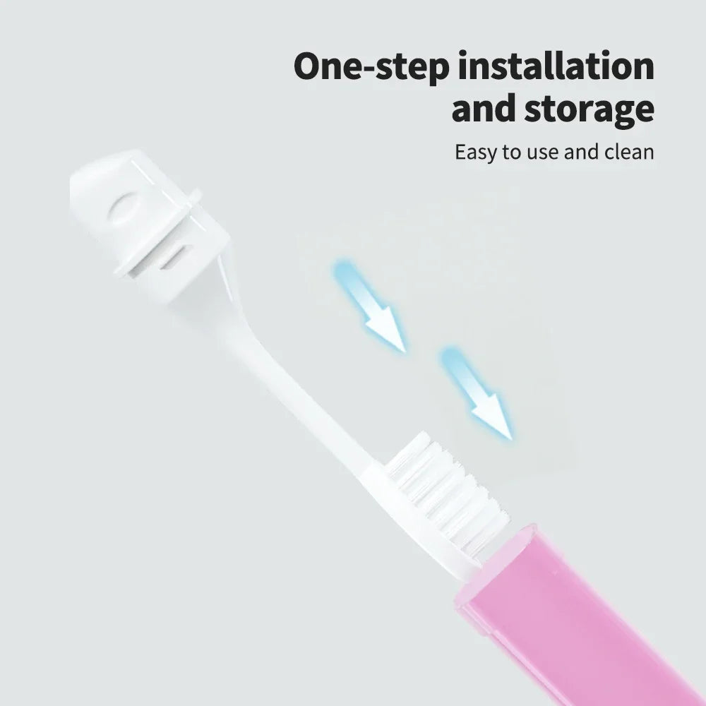 vvocci Toothbrush in Transparent Candy Colors Portable Mini Brush Folding Traveling AdultFoldable Travel Toothbrush Small Dental Quake