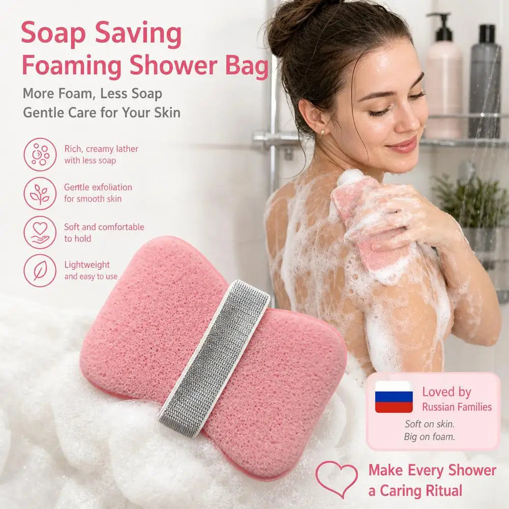 Sponge Soap Bag Bath Cleansing Foaming Net Pouch Body Exfoliating Scrubber Sponges Bathroom Nylon Soap Pocket Quake