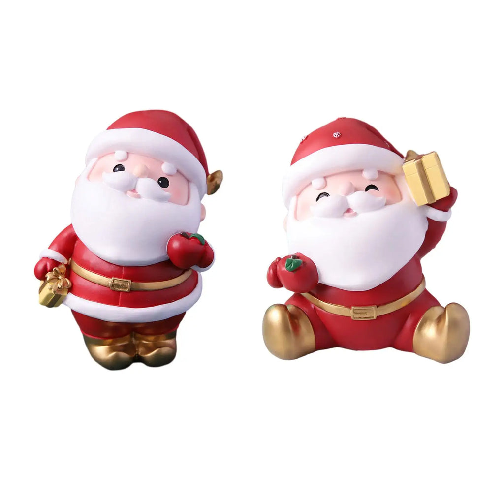 Christmas Decoration Piggy Bank Figurine Xmas Miniature Hand Painted Photo Prop Shelf Sculpture for Christmas Decor Quake