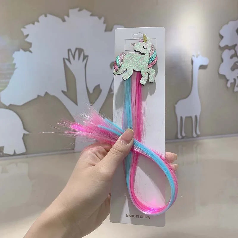 Cute Cartoon Unicorn Children Hair Braiding Accessories Little Girls Colored Braided Tools Baby Holiday Party Pony Hair Clips Quake NO.11