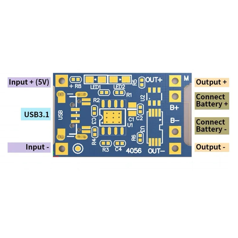 1pcs Type-C USB C -5V 1A -18650 tp4056 Lithium Battery Charger Module charging board with protection dual functions Quake