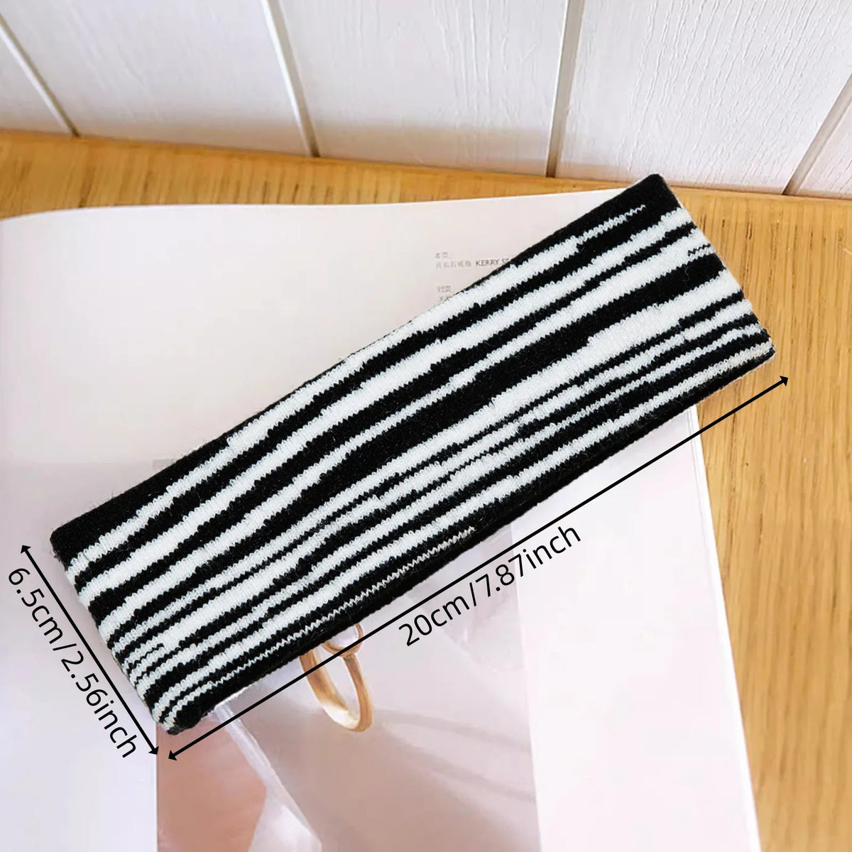 Street Style Personalized Star and Moon Headband Knitted Breathable Butterfly Embroidery Head Scarf for Running Yoga and Sports Quake striped