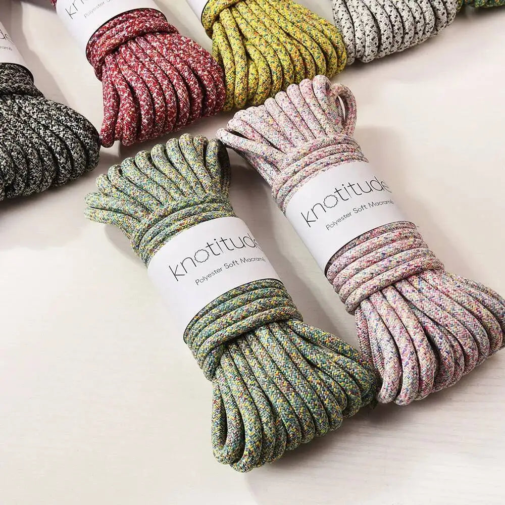 8MM 5 Meters Polyester Braid Cord Pet Leash Making Rope Outdoor Rope Thick Macrame Cord DIY Handmade Accessory Yarn Quake