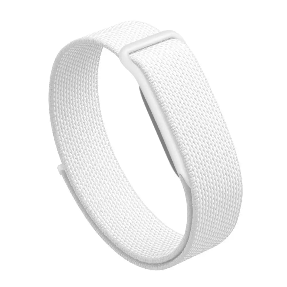 For Google Fitbit Air Nylon Watch Band Adjustable Loop Strap Breathable Soft Wristband for Fitness Sports Outdoor Daily Wear Quake White