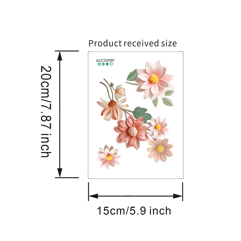 Waterproof PVC Switch Sticker Beautiful Flowers Wall Removable Sticker For Bedroom Bathroom Living Room Home Decoration Sticker Quake D