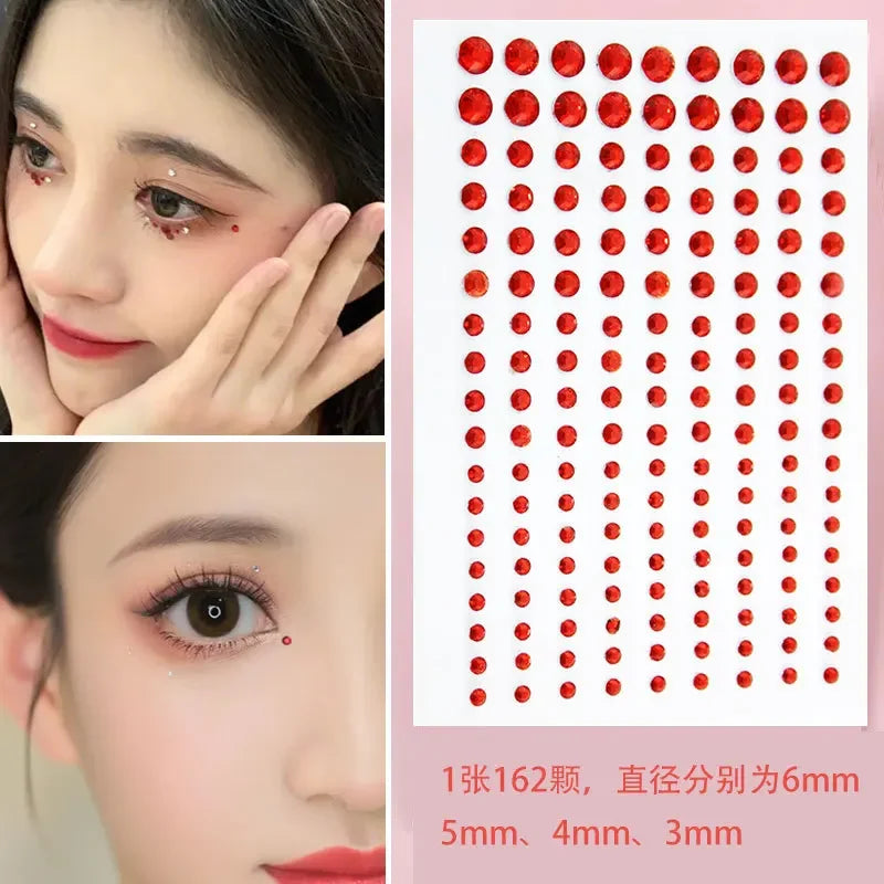 Eye Tear Makeup Teardrop Diamonds Rhinestone Stickers Self Adhesive Face Decoration for Women DIY Party Temporary Tattoo Sticker Quake NO.8