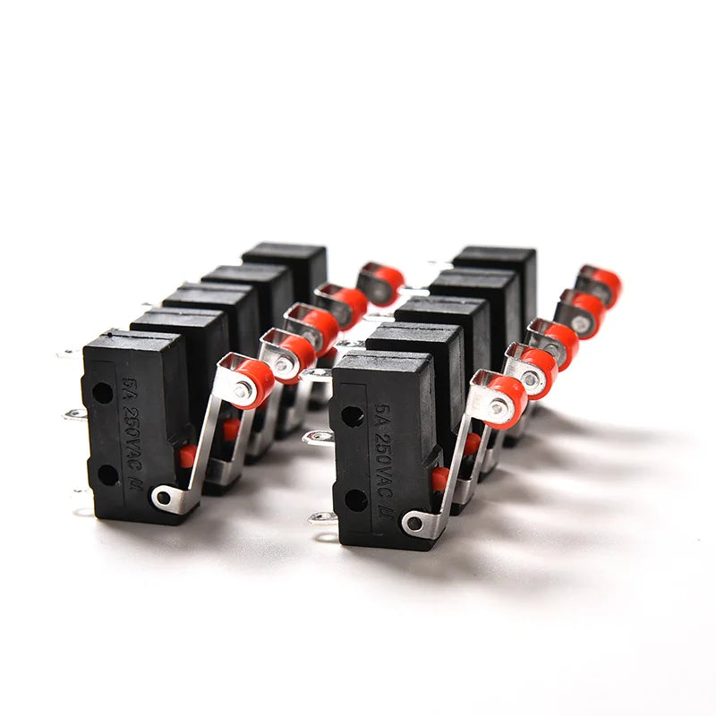 [New] 10Pcs Micro Roller Lever Arm Open Close Limit Switch KW12-3 PCB Microswitch Quake