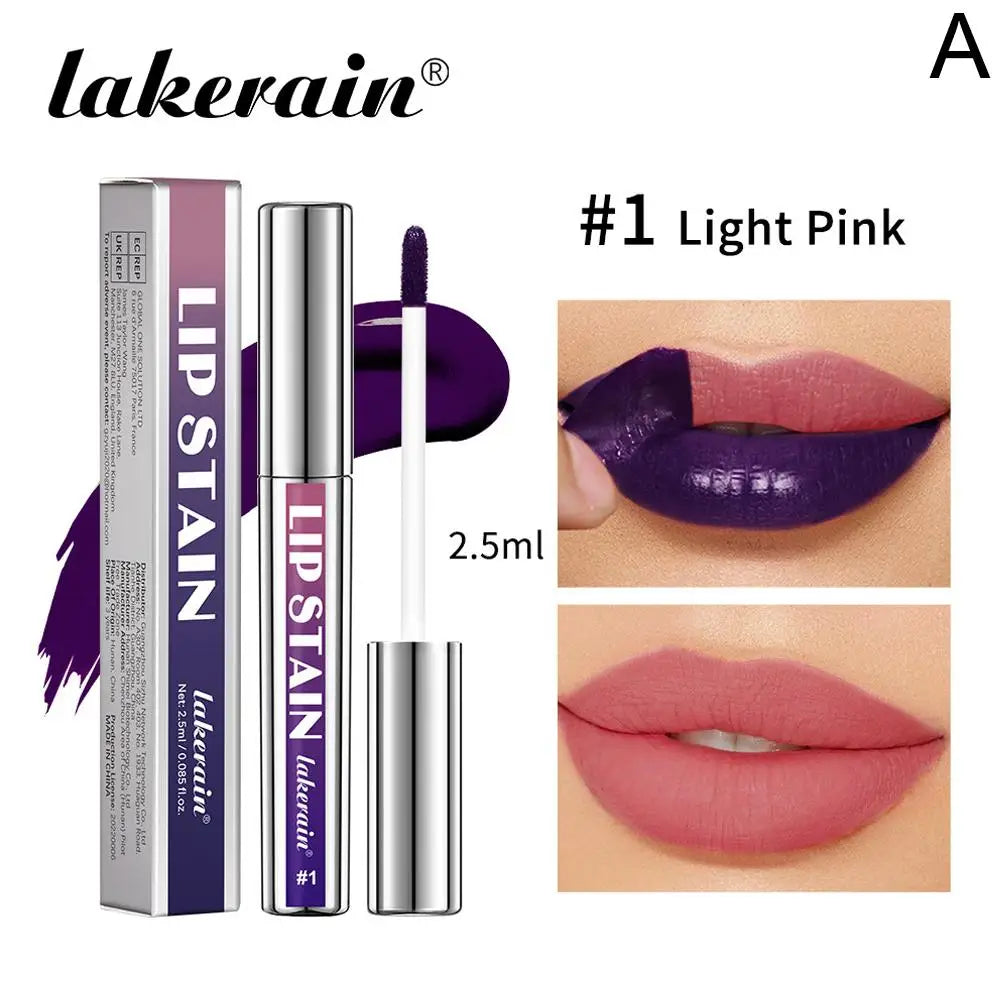 Lip Liner Stain, Peel Off Lip Liner & Lip Gloss, Long Lasting Waterproof Matte Color and Glossy Shine, Transfer-Proof Lip Makeup Quake 01 Light Pink
