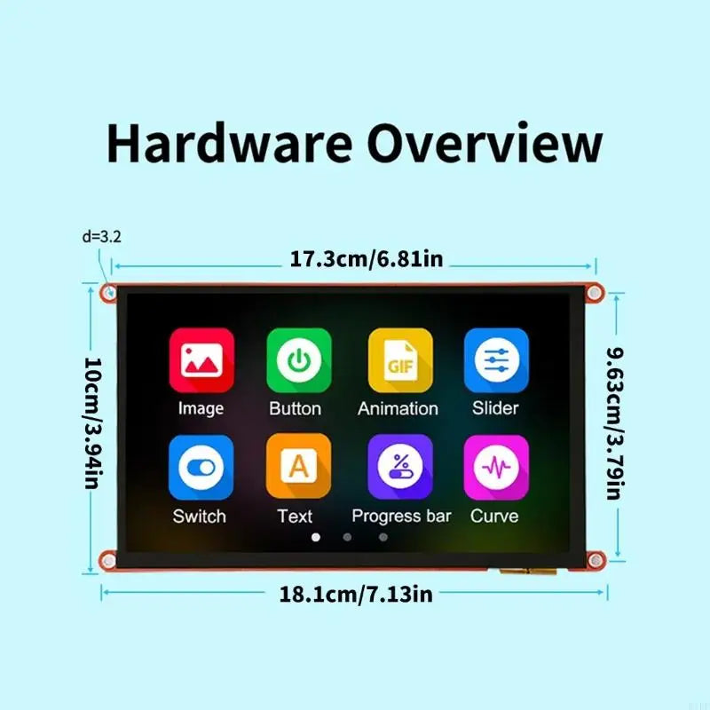 For GUITION Interfaces Display Screen 7inch LCD Module 1024x600 400MHz Capacitive Touchable Display Screen Replace K1KF Quake
