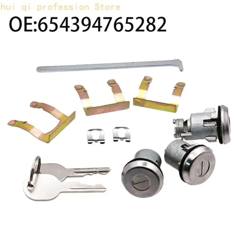 Door Lock 654394765282 for Vehicles, Metal Repair with 2 Keys for Worn Lock Parts, Restoration Tasks and Part Review Support Quake