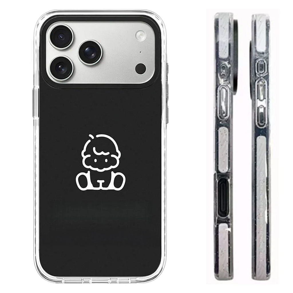 6090674 White Border Magnetic Phone Case Cover for IPhone 13 14 15 16 17 18 Pro Max Case Quake white (MagSafe) iPhone 18 Pro