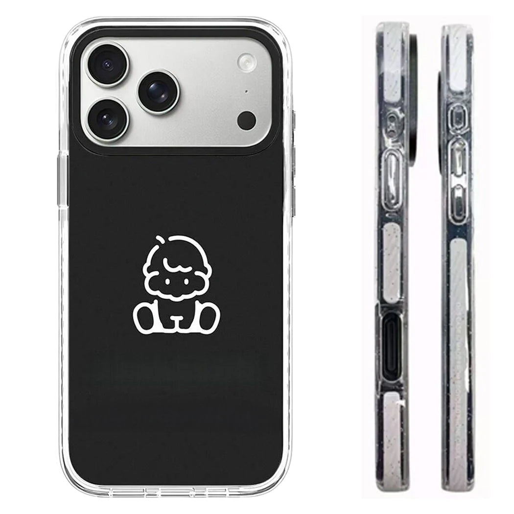 6090674 White Border Magnetic Phone Case Cover for IPhone 13 14 15 16 17 18 Pro Max Case Quake white (MagSafe) iPhone 18 Pro