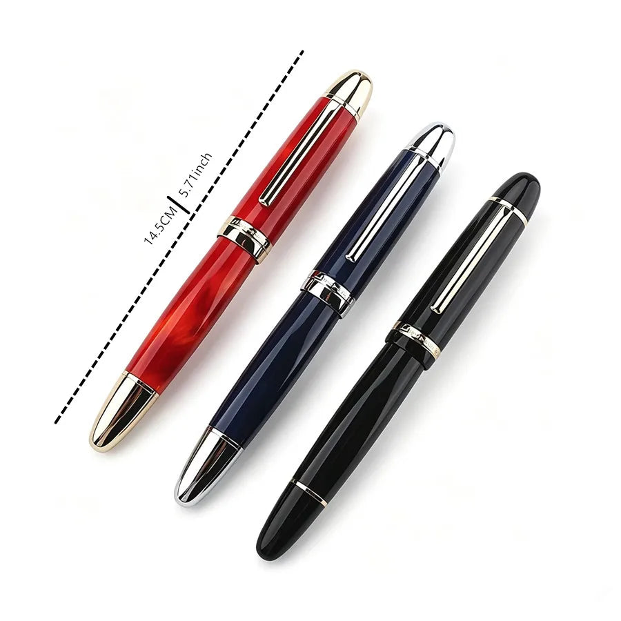 JINHAO X169 Fountain Pen Elegant Black Gold Clip Pen M/F/EF Nib Writing Ink Pen pk 9019 X159 P136 Stationery School Supplies Quake
