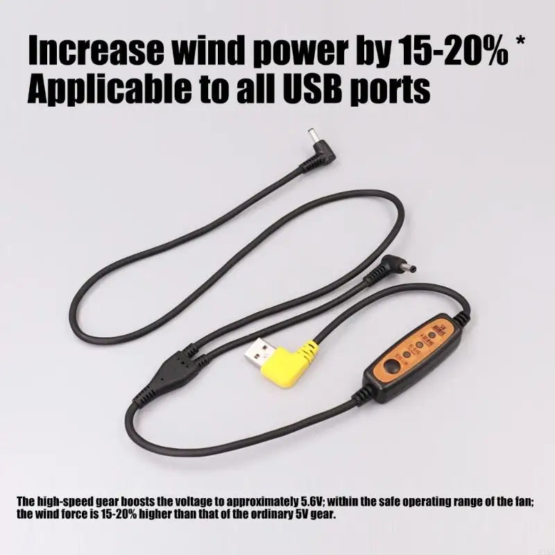Wearable Cooling Connection Cable with On-Cable Fan Control, USB Replacement Wire and Flexible PVC Structure for K1KF Quake