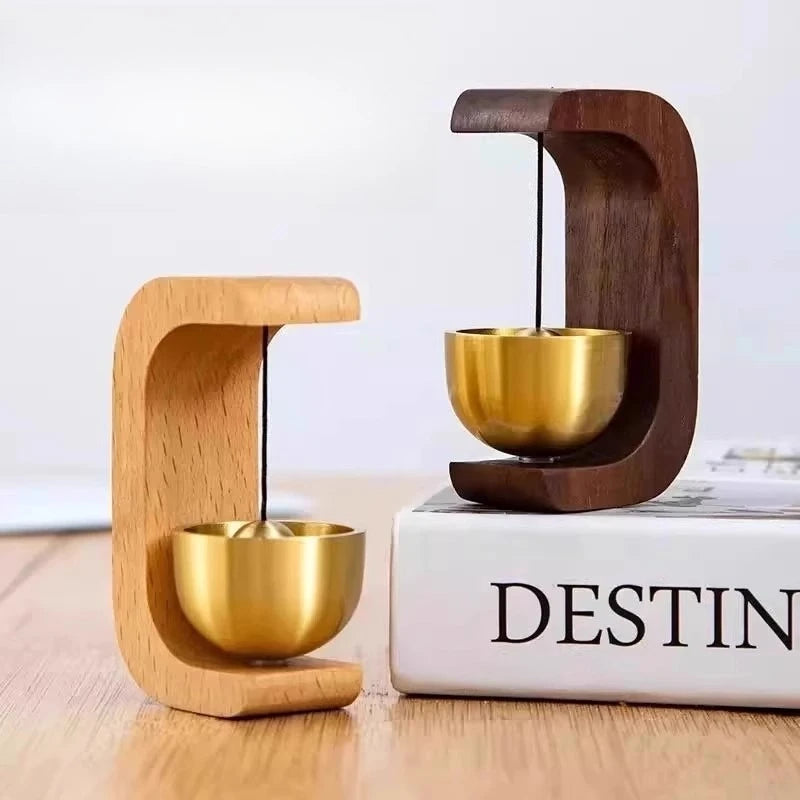 Magnetic Doorbell Chime Beech and Walnut Wood Brass Wind Chime Entry Door Decorative Metal Bell Gift Home Wall Ornament Quake