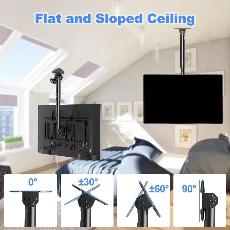 Universal Wall Mount Bracket For 32 to 70 Inch Screens Heavy Duty Metal Construction Adjustable Tilt Rotation K1KF Quake