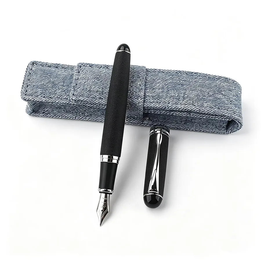 Jinhao 750 Fountain Pen Matte Black Metal Body M Nib Classic Ink Pen Business Office Writing Gift Pen Quake 750-8 M 0.7MM