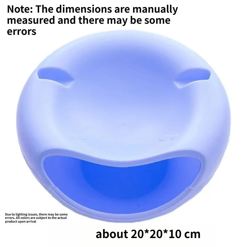 Lazy Double-layer Sunflower Seed Storage Tray Separated Snack and Shell Container Household Nut Serving Plate for Watching TV Quake Blue