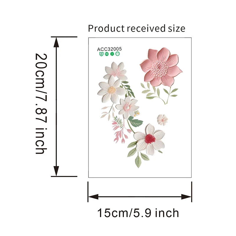 Waterproof PVC Switch Sticker Beautiful Flowers Wall Removable Sticker For Bedroom Bathroom Living Room Home Decoration Sticker Quake A