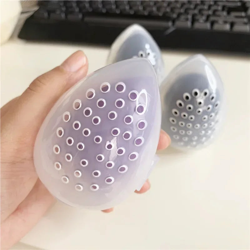 Makeup Blender Holder Stand Drying Box Empty Makeup Sponge Storage Box Plastic Egg Shaped Cosmetic Puff Organizer Rack Portable Quake