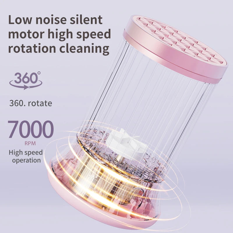 Rechargeable Makeup Brush Cleaner Machine Multifunctional Cleaning Drying Tool Quake
