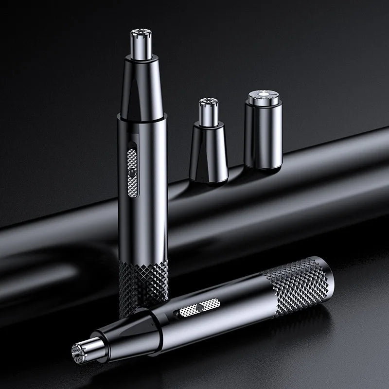 2 In 1 Electric Nose Hair Trimmer USB Charging New High Quality Ear Hair Removal Multi-kinetic Shaving Tools Quake black USB Type-C