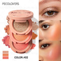 Multi Layer Powder Blusher, Powder Blusher Highlight, Brighten Face, Waterproof and Durable, Multi-functional Cosmetics Quake 02